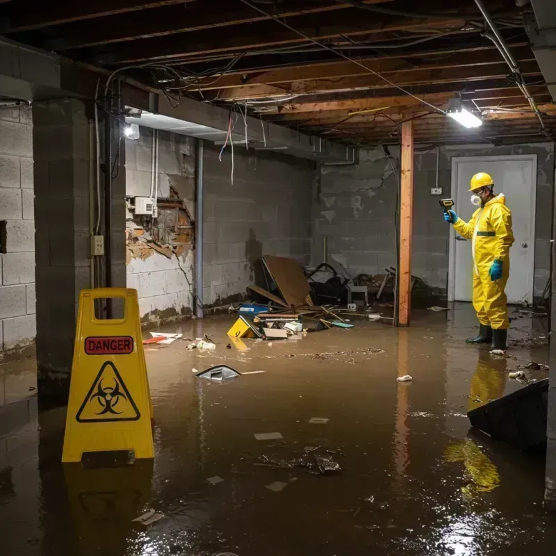 Flooded Basement Electrical Hazard in Harrisburg, IL Property